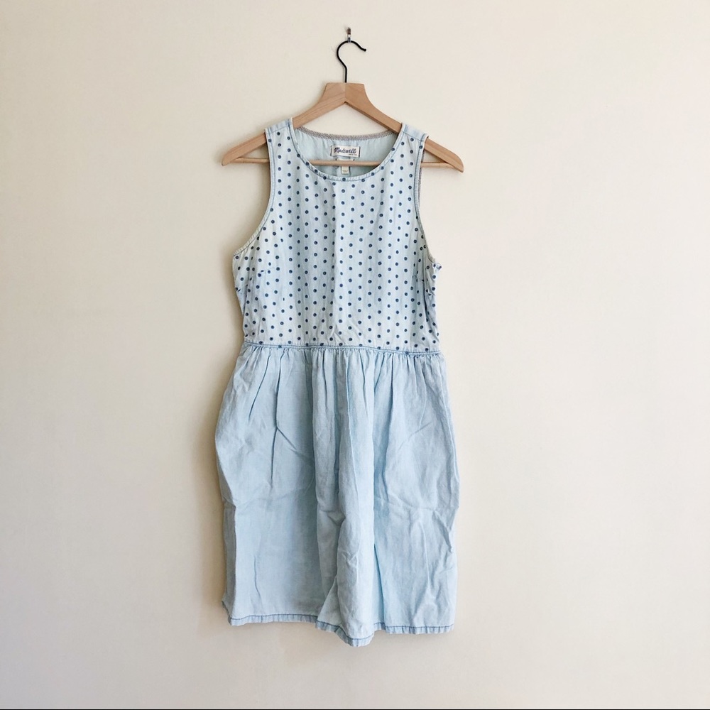 Madewell Embroidered Chambray Eyelet Dress